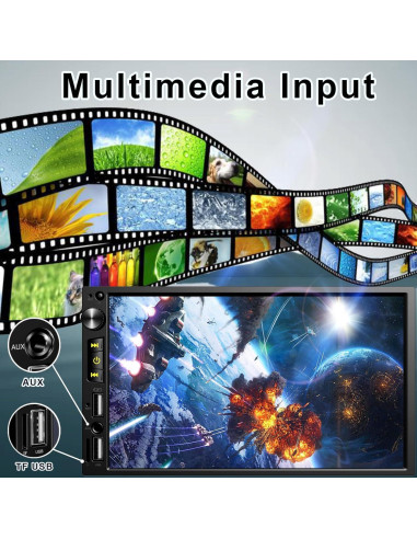 Estéreo de Coche Doble Din Nideocion TS20 7" Bluetooth GPS