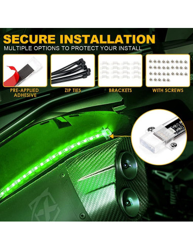 Kit de Luces LED RGB Xprite 8PCS a Prueba de Agua para Motocicleta