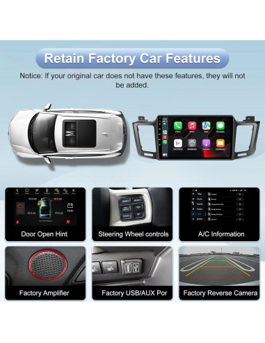 Estéreo de coche Android TopWeb 10.2" para Toyota RAV4 2013-2018