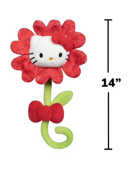 Flor Roja de Peluche Hello Kitty 14" con Tallo Flexible - Jazwares Flor Roja de Peluche Hello Kitty 14" con Tallo Flexible - Jazwares