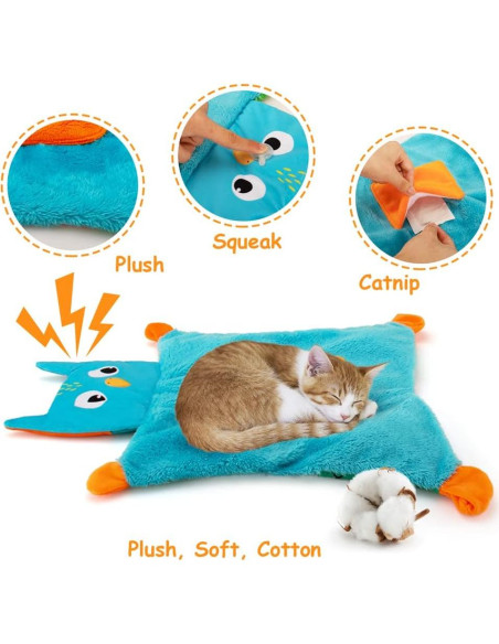 Alfombra Suave para Gatos AWOOF con Juguetes Interactivos