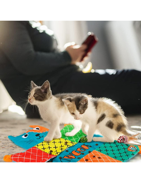 Alfombra Suave para Gatos AWOOF con Juguetes Interactivos