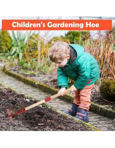 Azada de Jardín Infantil Xifando 79 cm Mango Madera Metal Rojo 2