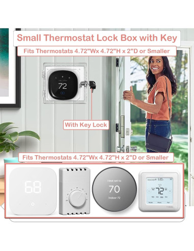 Caja de bloqueo de termostato PKLIYH pequeña 12x12 cm clara