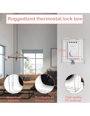 Caja de bloqueo de termostato PKLIYH pequeña 12x12 cm clara
