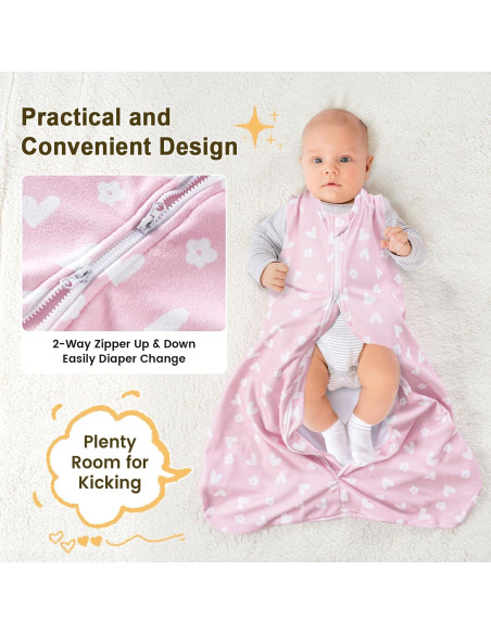 Saco de Dormir PHF para Bebés 0-6 Meses Microforro 3 Piezas