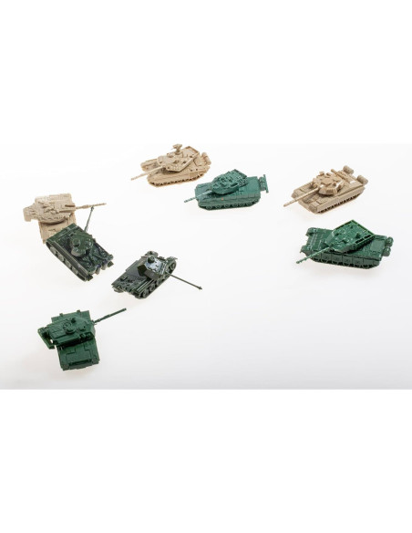 Juego de Tanques Mini 1:144 8 Piezas 4D T-90MS M1A2 Tiger