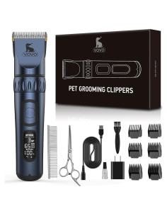 Cortapelos Eléctrico Inalámbrico VOVO para Perros - 3 Velocidades, Bajo Ruido, Azul