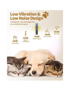 Cortapelos Eléctrico Inalámbrico VOVO para Perros - 3 Velocidades, Bajo Ruido, Azul 2