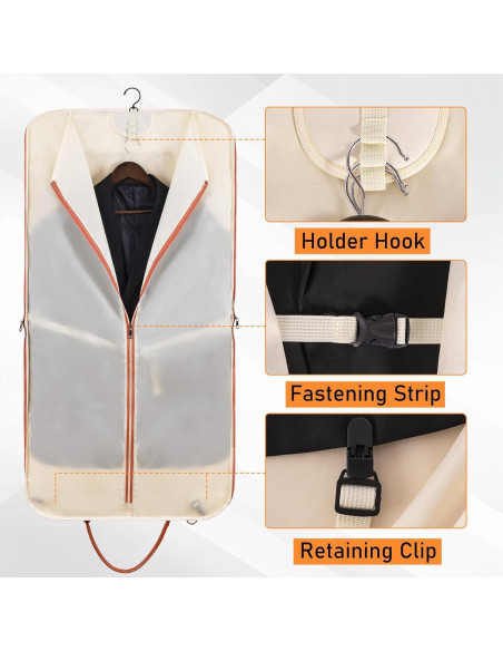 Bolsa de Ropa de Viaje GMAK Beige 119 cm con Cremallera