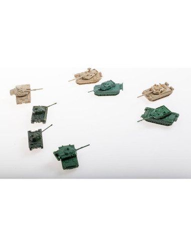 Juego de Tanques Mini 1:144 8 Piezas 4D T-90MS M1A2 Tiger