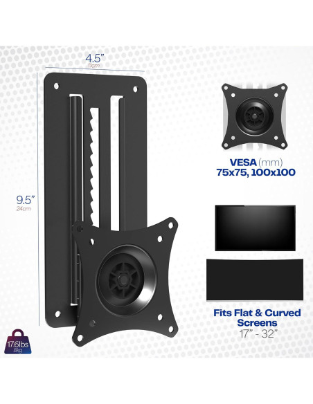 Soporte de Pared Articulado VIVO MOUNT-VW01A para Monitor 43-81cm