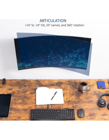 Soporte de Pared Articulado VIVO MOUNT-VW01A para Monitor 43-81cm