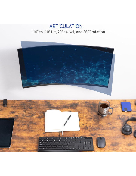 Soporte de Pared Articulado VIVO MOUNT-VW01A para Monitor 43-81cm