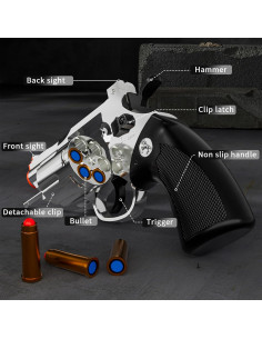 Revólver Blaster de Juguete DWMTGS con 40 Balas Blandas 2