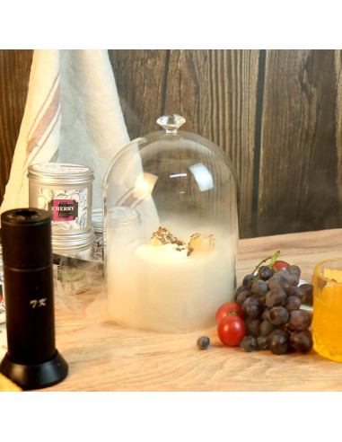 Campana de Humo TMKEFFC con Base de Madera y Vidrio 20 cm