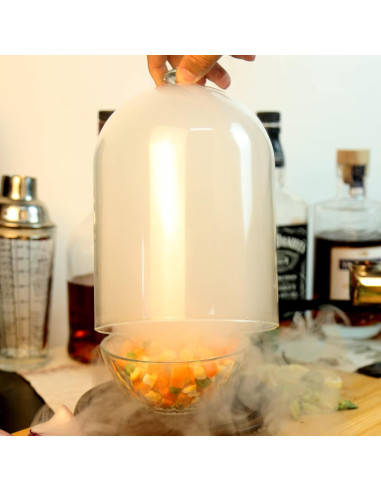 Campana de Humo TMKEFFC con Base de Madera y Vidrio 20 cm