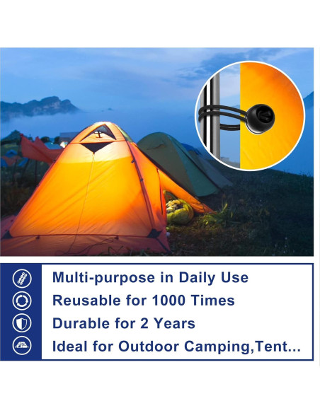 Cuerdas de Bungee Kinzomor 20 cm 50 PCS Alta Resistencia UV