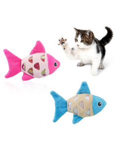 Juguetes Interactivos para Gatos Andiker 2pcs Pez Catnip
