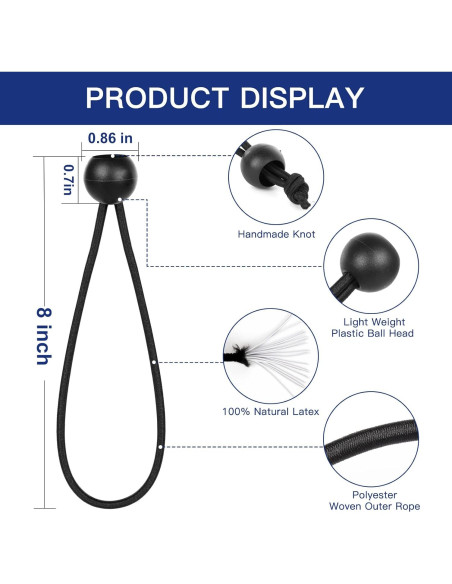 Cuerdas de Bungee Kinzomor 20 cm 50 PCS Alta Resistencia UV