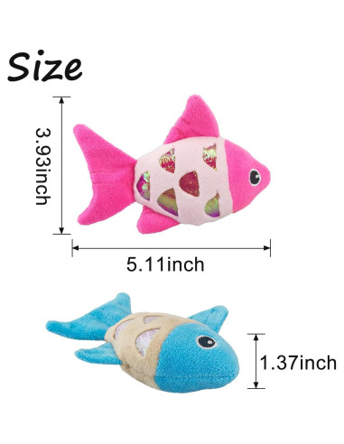 Juguetes Interactivos para Gatos Andiker 2pcs Pez Catnip