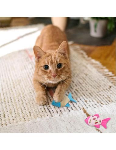 Juguetes Interactivos para Gatos Andiker 2pcs Pez Catnip
