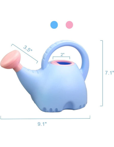 Regadera Plástica 1.5L LOYUYU Elefante Azul Rosa