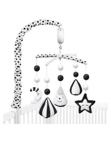 Móvil Musical para Cuna FEISIKE en Blanco y Negro con 35 Canciones