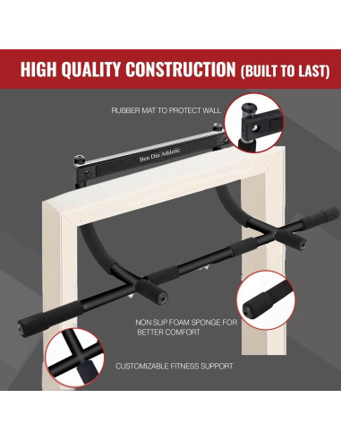 Barra de Dominadas Ben Din para Marco de Puerta - Acero Resistente