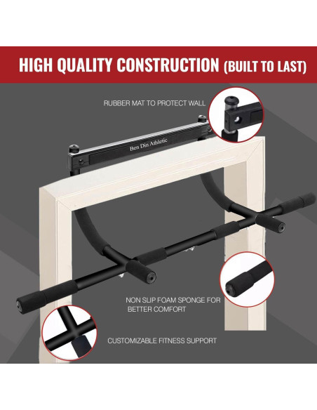 Barra de Dominadas Ben Din para Marco de Puerta - Acero Resistente