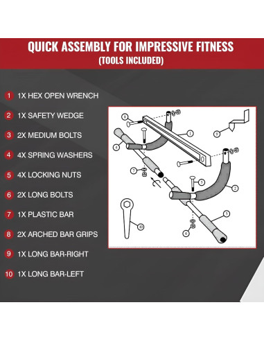 Barra de Dominadas Ben Din para Marco de Puerta - Acero Resistente