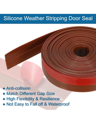 Tira de Sellado de Silicona PATIKIL 6.1 m x 2.54 cm Marrón/rojo