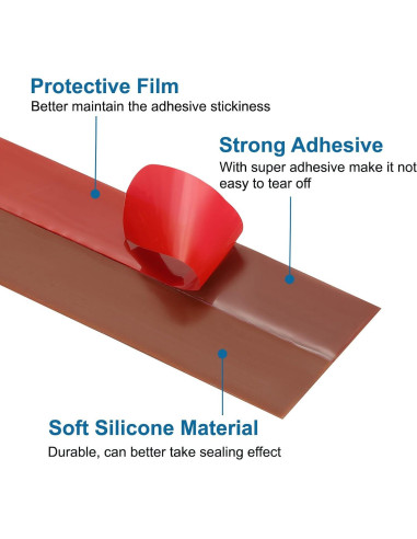 Tira de Sellado de Silicona PATIKIL 6.1 m x 2.54 cm Marrón/rojo