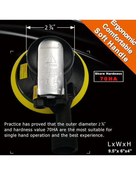 Lijadora Orbital Neumática MOMODA 6" Profesional con Conector