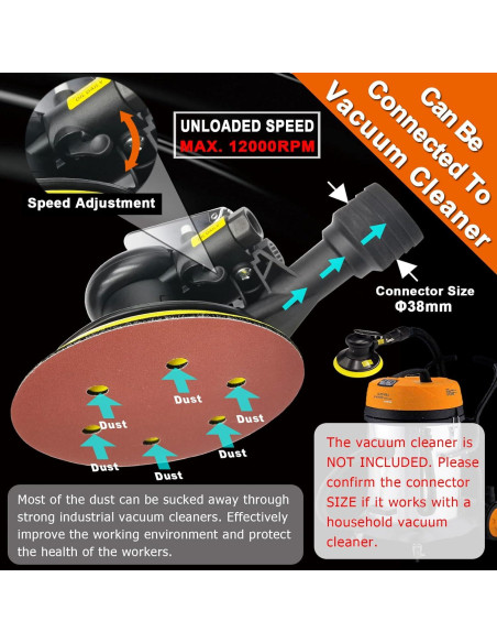 Lijadora Orbital Neumática MOMODA 6" Profesional con Conector