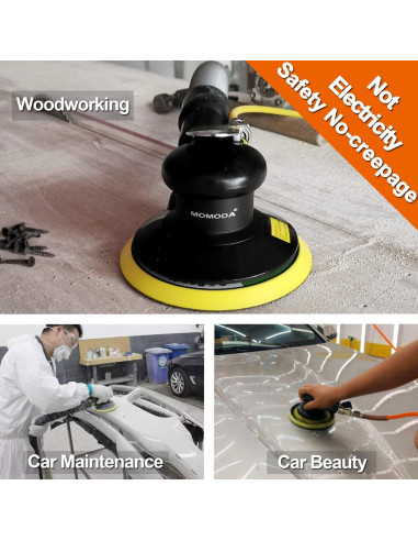 Lijadora Orbital Neumática MOMODA 6" Profesional con Conector