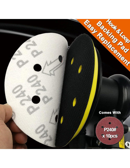 Lijadora Orbital Neumática MOMODA 6" Profesional con Conector