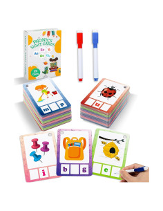 Juego de Fonética Alened CVC para Niños 4-6 Años - 120 Tarjetas