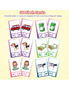 Juego de Fonética Alened CVC para Niños 4-6 Años - 120 Tarjetas 2