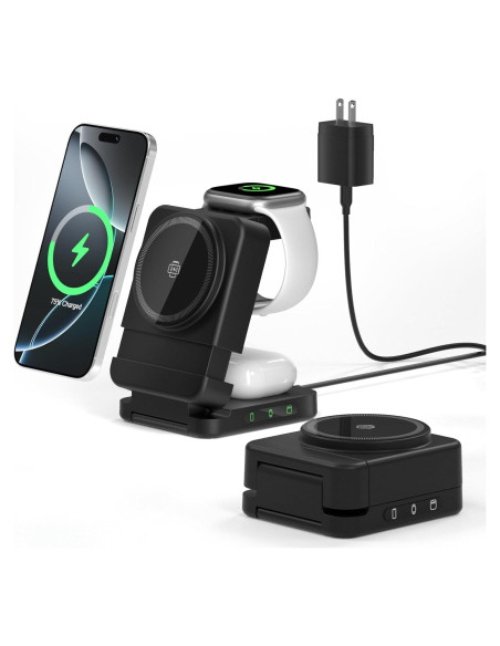Cargador Inalámbrico 3 en 1 FREEFISH S66 15W Negro