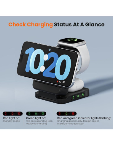 Cargador Inalámbrico 3 en 1 FREEFISH S66 15W Negro