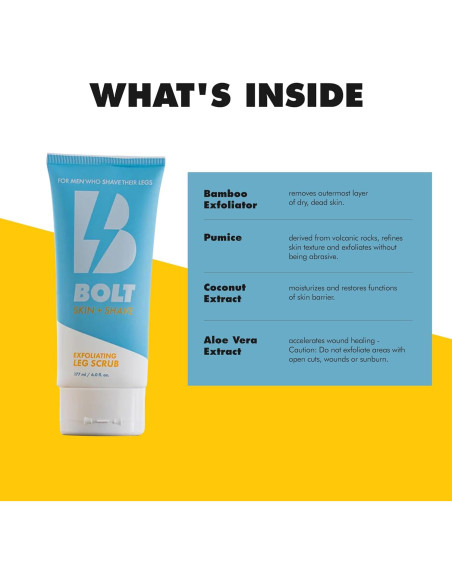 Exfoliante para Piernas BOLT Skin + Shave 177 ml - Hombres