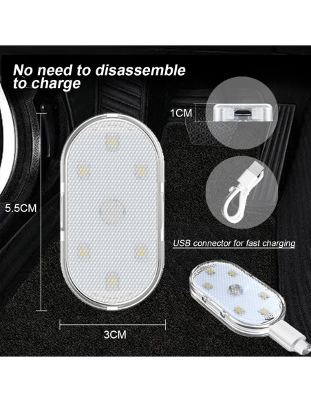 Luces LED Inalámbricas JOYCOURT para Interior de Auto 2PCS