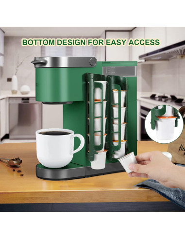 Soporte para Cápsulas de Café STORAGENIE 2 Paquete Verde Esmeralda
