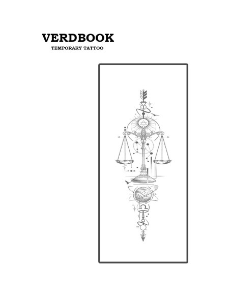 Tatuajes Temporales Impermeables VERDBOOK - 2 Hojas Realistas