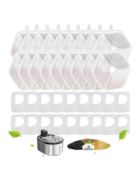 Filtros de Reemplazo para Fuente de Agua para Gatos Jsjyuan - 18 Piezas Filtros de Reemplazo para Fuente de Agua para Gatos Jsjyuan - 18 Piezas