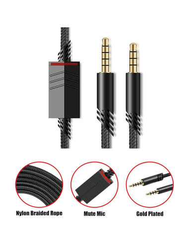 Cable de Reemplazo Astro A40 con Silencio en Línea 2m