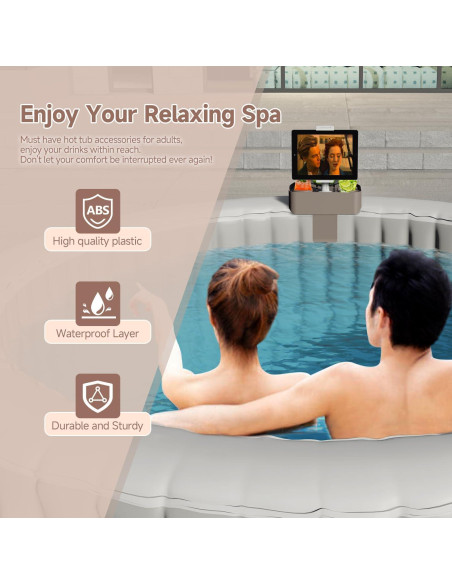 Mesa bandeja ajustable POOLCOMFT para jacuzzi 3 en 1