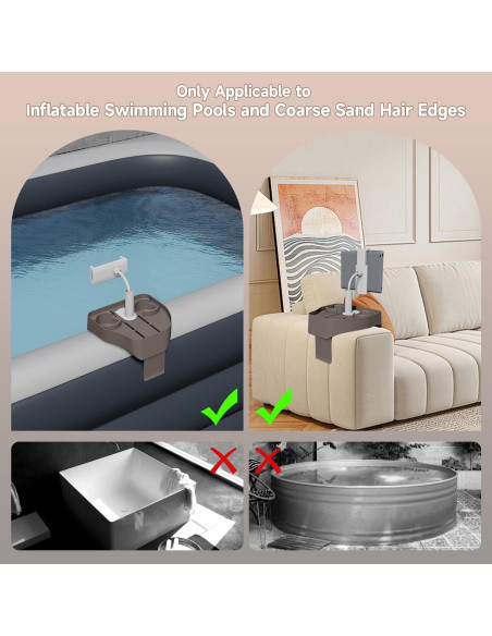 Mesa bandeja ajustable POOLCOMFT para jacuzzi 3 en 1