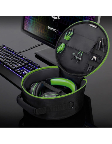 Funda Portátil para Auriculares ENHANCE Verde - Universal para Xbox, Beats, Bose